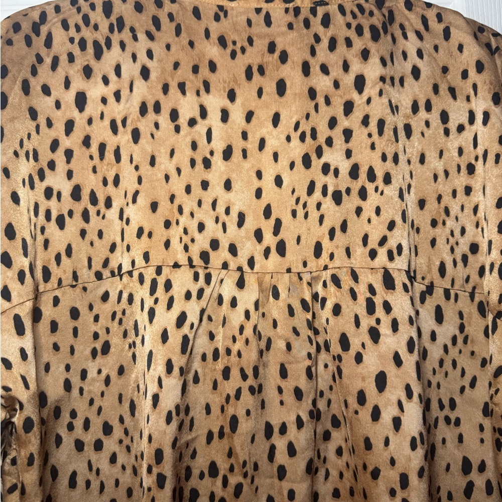 Oddi Gold Animal Print Button Front Blouse - Picture 5 of 8